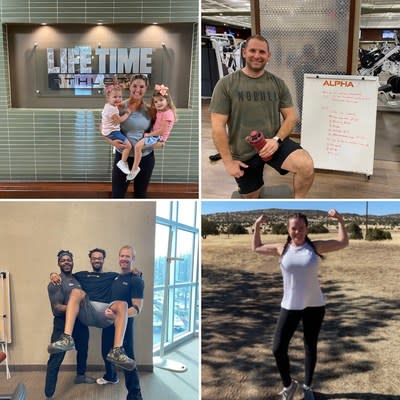 The Life Time Spring 60day Challenge winners (clockwise from top left): Brooke Simmons (Life Time Folsom, CA), Michael Kulp (Life Time Gainesville, VA) Patrecia Rainey (Life Time Flower Mound, TX) and Jarron Lucas (Life Time) Centerville, VA).