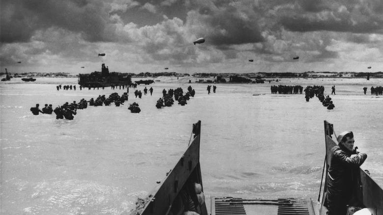 Soldiers in Normandy on D-Day