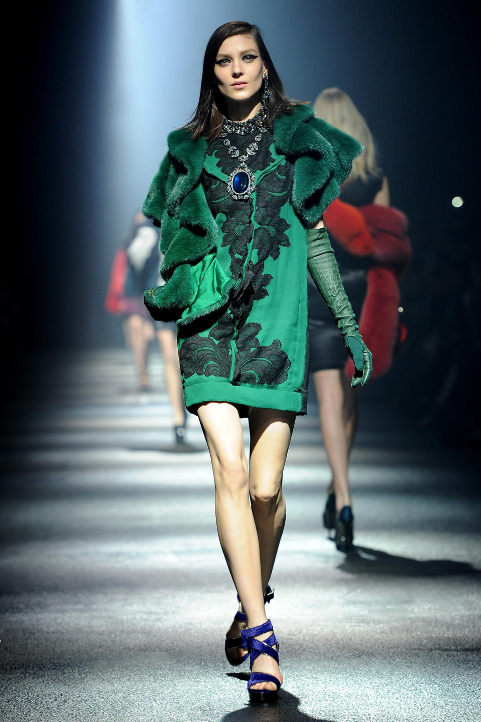 Forest green was the standout color at the Lanvin Fall/Winter 2012 show