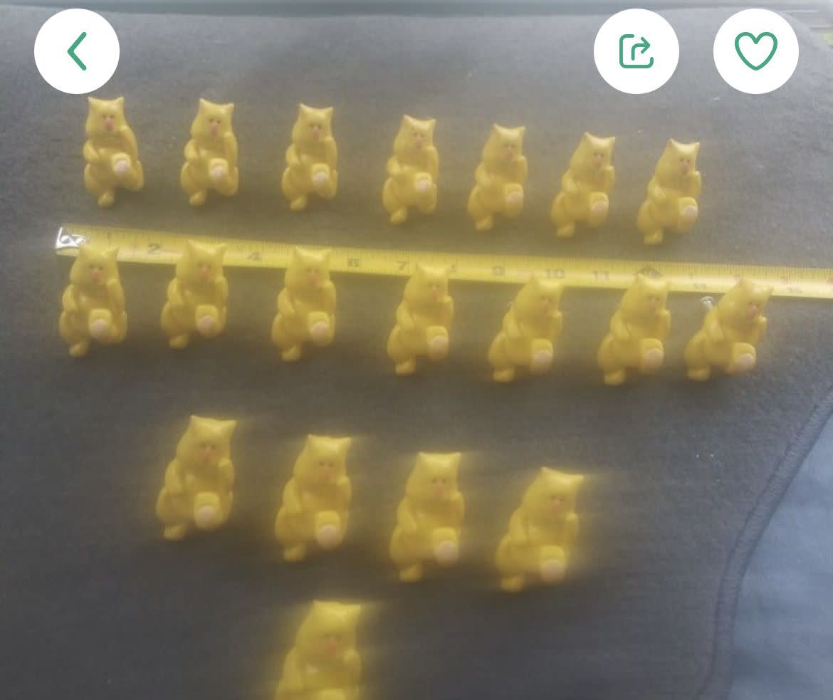 resin drawer handles shaped like yellow cats