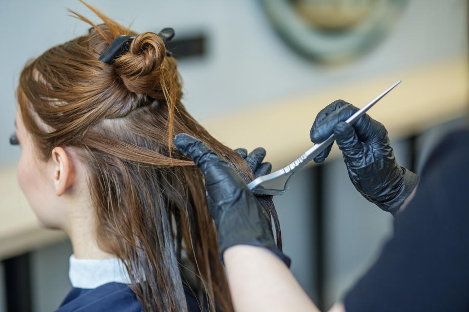 hair getting colored