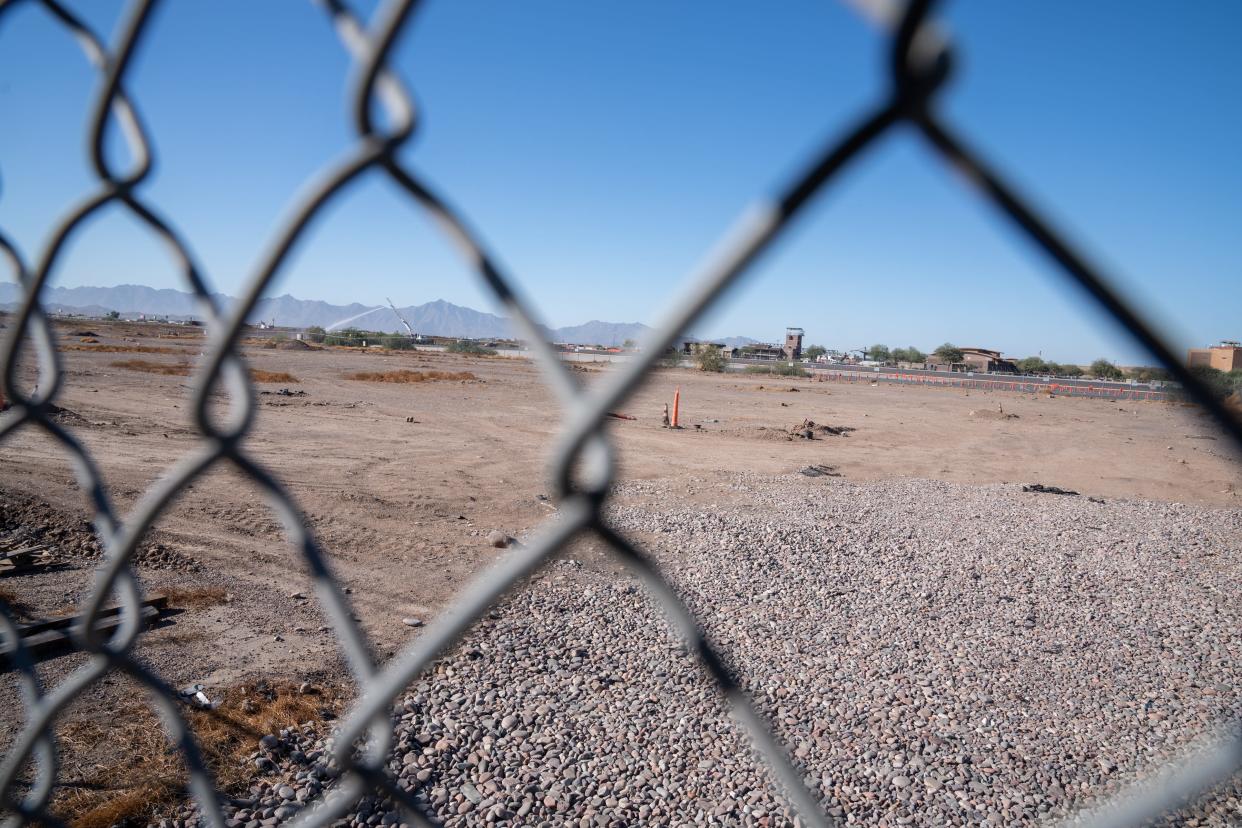 A view of an empty lot located on 22nd Avenue south of Lower Buckeye Road in Phoenix on Nov. 8, 2023.
