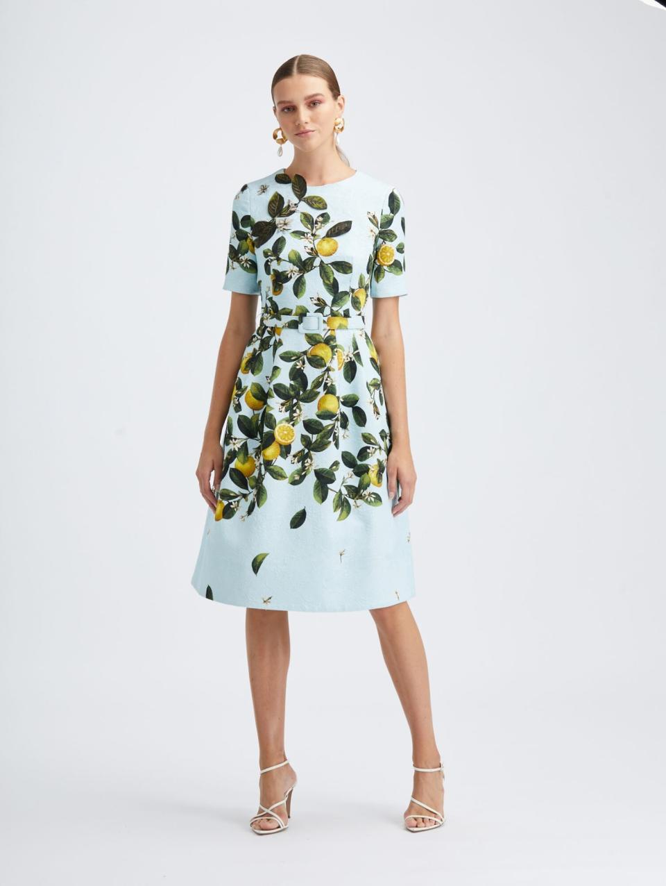 Oscar de la Renta Lemon Midi Dress