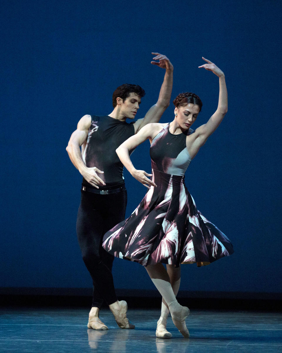 This 2012 photo released by the American Ballet Theatre shows Veronika Part and Roberto Bolle, left, in Symphony #9 in New York. (AP Photo/American Ballet Theatre, Rosalie O'Connor)