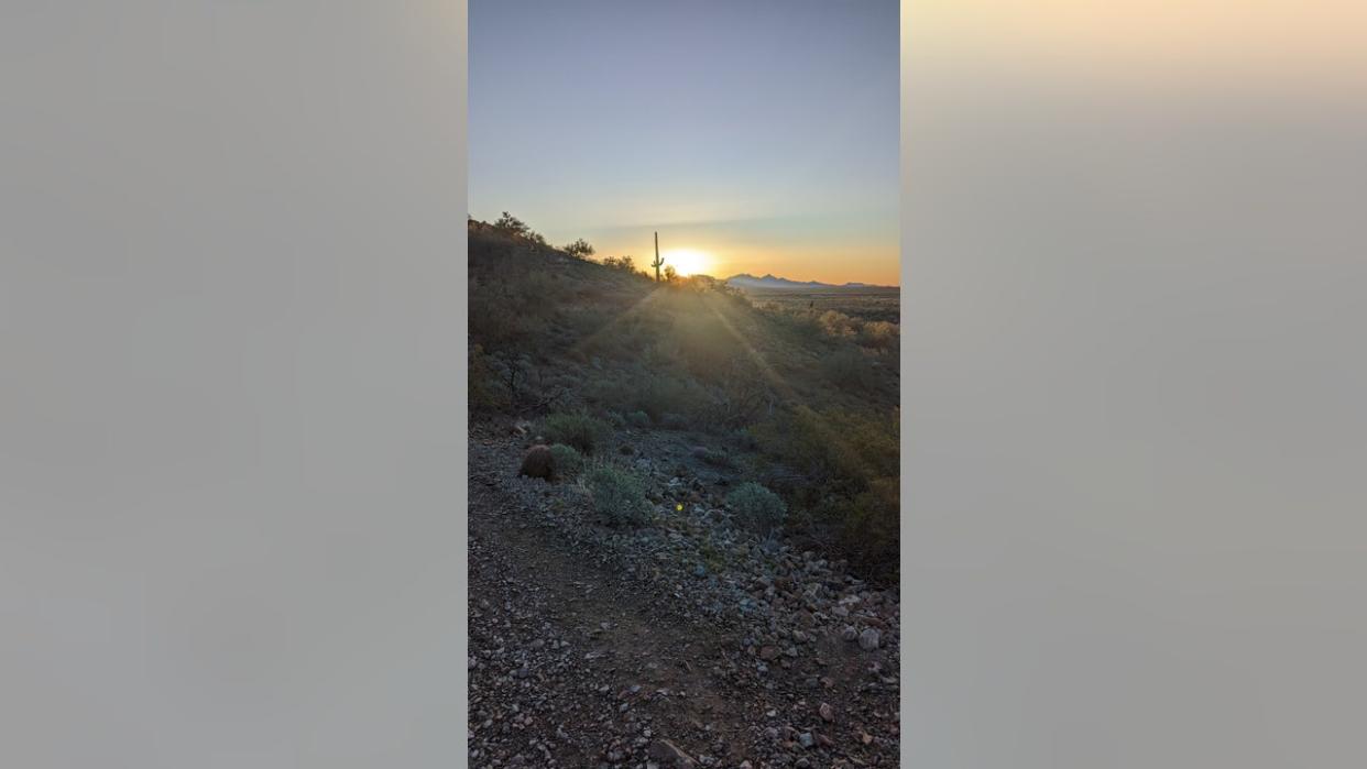 <div>Make sure to get out on a hike before it really starts to heat up in the desert! Jason DeBus took this photo while Hiking in the Sonoran Desert at Sunrise</div>