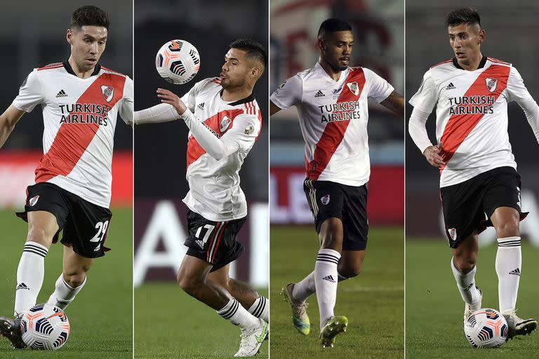 Gonzalo Montiel, Paulo Diaz, David Martínez y Fabricio Angileri; la línea de 4 de River le da seguridad a Gallardo