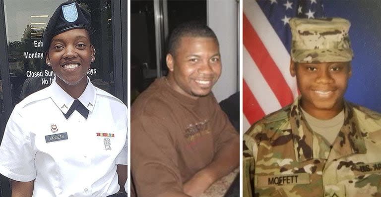 Kennedy Sanders, William Jerome Rivers y Breonna Moffett, los tres militares norteamericanos muertos en Jordania por milicias proiraníes (Shawn Sanders and U.S. Army via AP)