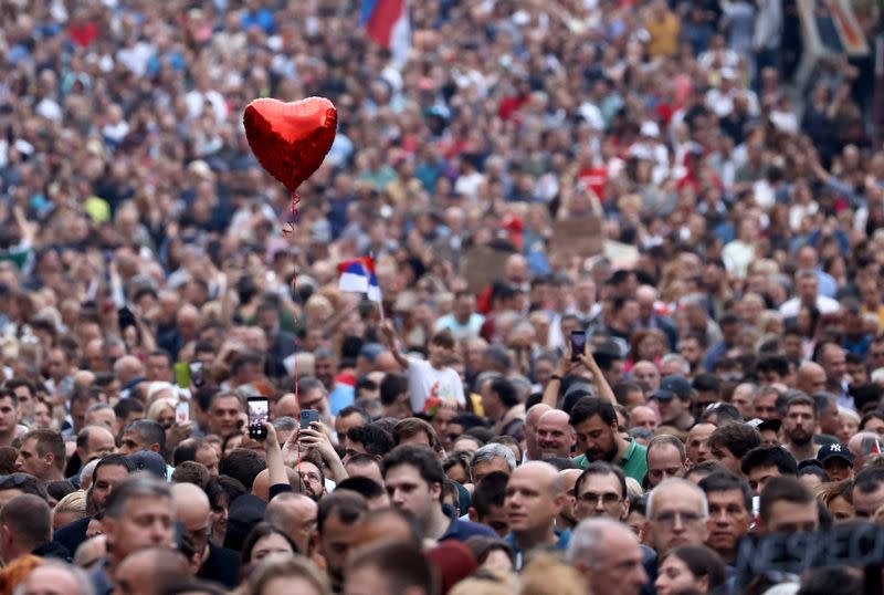 "Serbia against violence" demonstration by Serbia's opposition parties in Belgrade