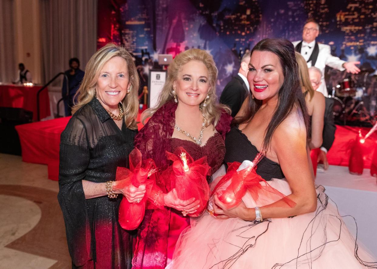 Monika Preston, Kathryn Vecellio and Angela Vecellio at 68th Annual Palm Beach Heart Ball at The Breakers in February 2023. The 69th annual ball is set for Feb. 15 at the Breakers.