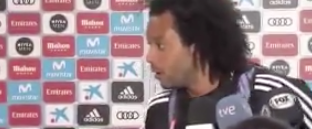 Así reaccionó Marcelo a una pregunta sobre Griezmann. Foto: Twitter.