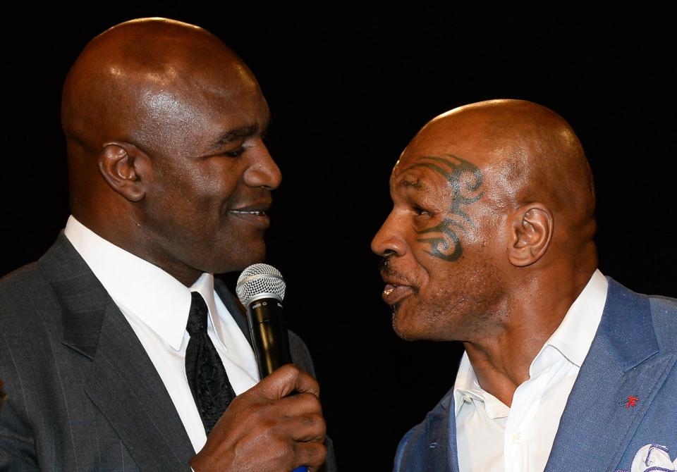 Trilogy fight? Evander Holyfield and Mike Tyson could clash in the ring once again (Getty Images)