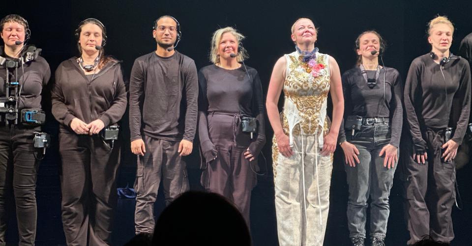 Sarah Snook and the technicians from ‘The Picture of Dorian Gray’