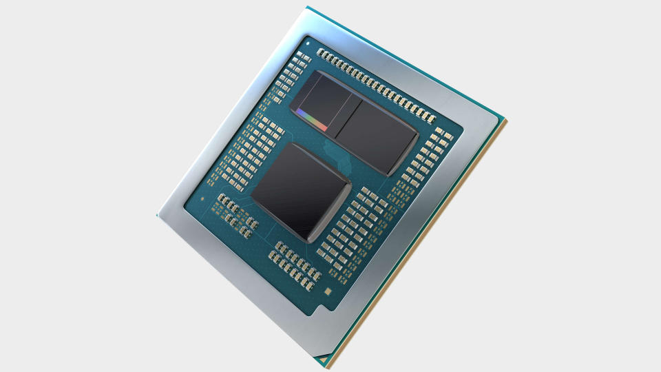 AMD Ryzen 9 7945HX3D CPU at an angle