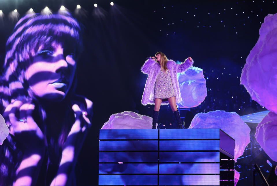 Taylor Swift performing "Lavender Haze" during The Eras Tour