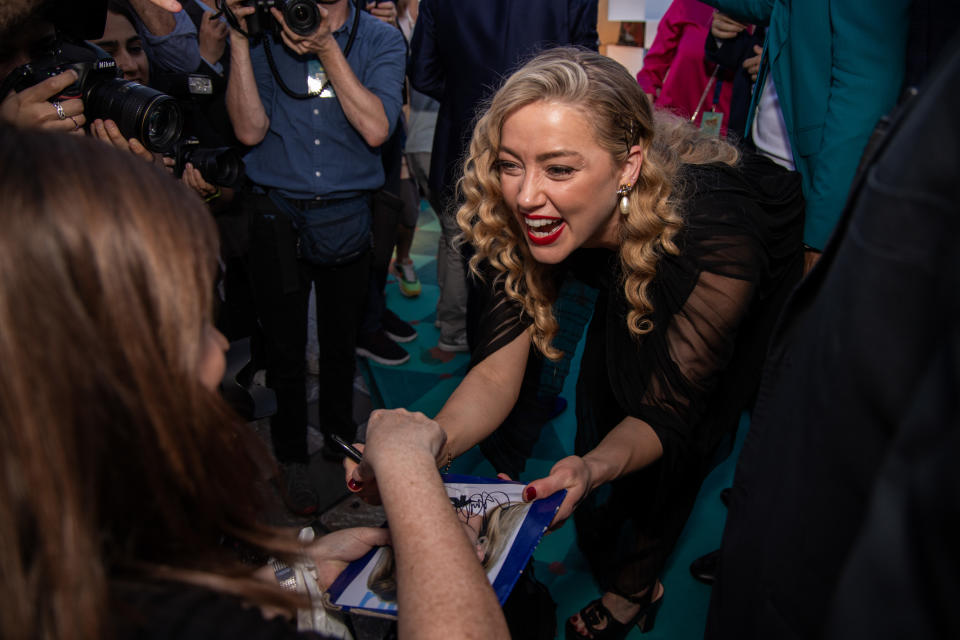 Amber Heard at Taormina Film Festival held at Teatro Antico on June 24, 2023 in Taormina, Italy. (Photo by Vianney Le Caer/Deadline via Getty Images)