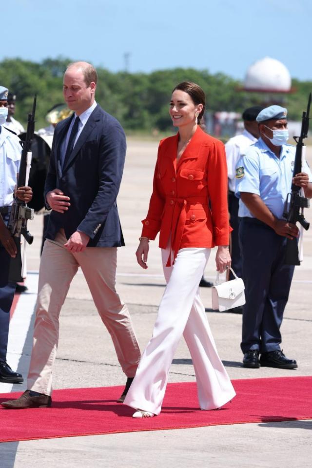 Kate Middleton Wears Vintage YSL Red Jacket For Her Belize Departure