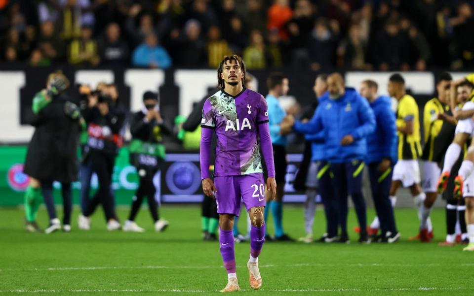 Dele Alli of Tottenham Hotspur looks dejected following defeat - Getty Images