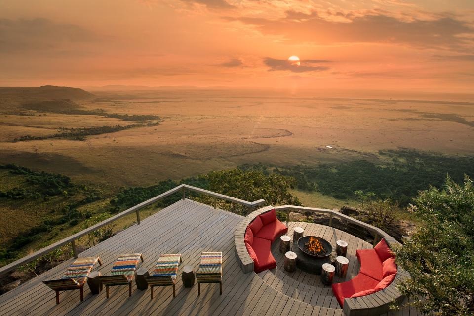 Sunrise from the guest area at Angama Mara