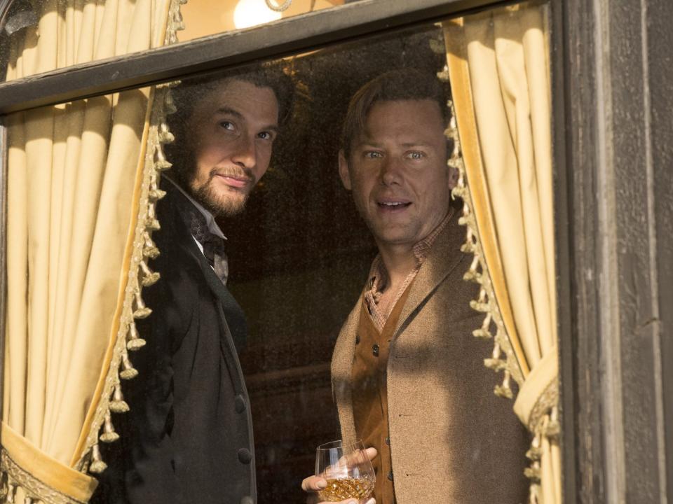 Ben Barnes as Logan and Jimmi Simpson as William   credit John P. Johnso... Westworld 