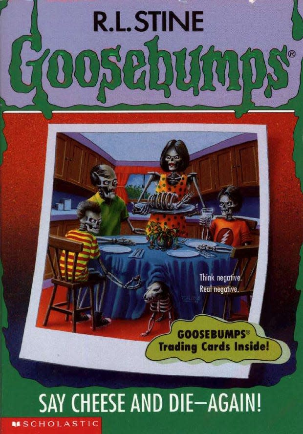 This is the cover of "Say Cheese and Die - Again," one of the Goosebumps series of books by R.L. Stine.