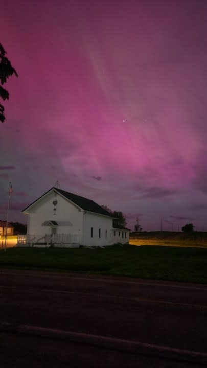 The northern lights in Vestasburg on May 10, 2024. (Courtesy Adam Marshall)