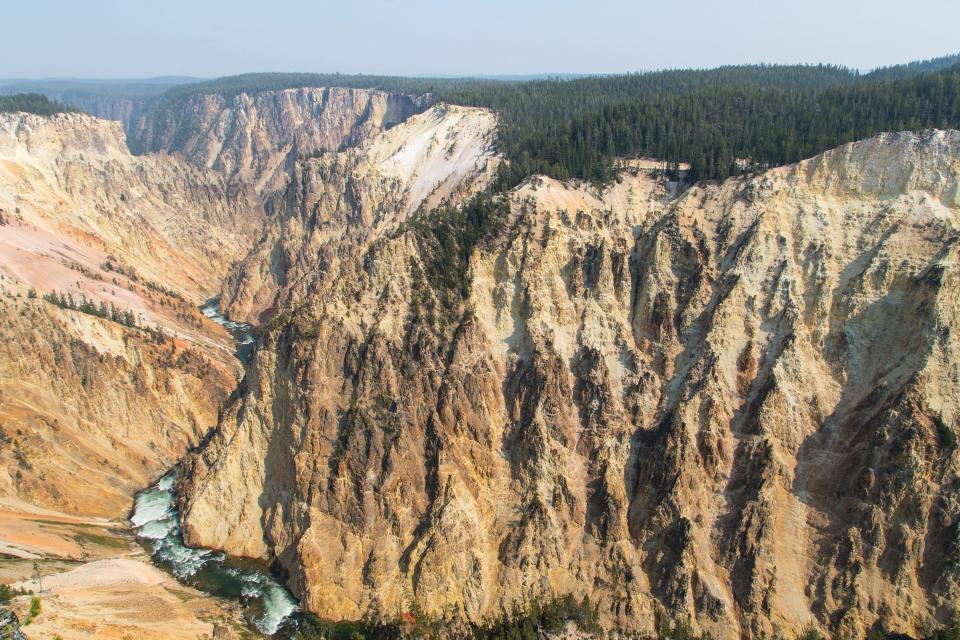 The Yellowstone River snakes through Grand Canyon of the Yellowstone.