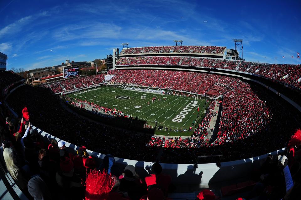 ATHENS, GA – NOVEMBER 24: A general view of Sanford Stadium during the game between the Georgia Bulldogs and the Georgia Tech Yellow Jackets on November 24, 2012 in Athens, Georgia. (Photo by Scott Cunningham/Getty Images)