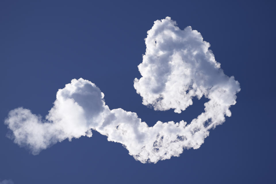 An exhaust trail is left behind after a Long March-2F Y12 rocket carrying a crew of Chinese astronauts in a Shenzhou-12 spaceship lifted off at the Jiuquan Satellite Launch Center in Jiuquan in northwestern China, Thursday, June 17, 2021. China launched the first three crew members on a mission to its new space station Thursday in its first crewed mission in five years.(AP Photo/Ng Han Guan)