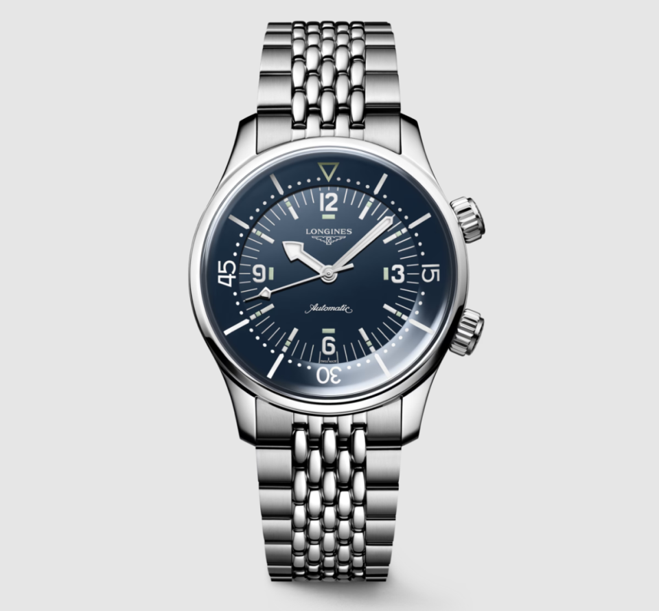 <p><a href="https://www.longines.com/en-us/p/watch-longines-legend-diver-l3-764-4-90-6" rel="nofollow noopener" target="_blank" data-ylk="slk:Shop Now;elm:context_link;itc:0;sec:content-canvas" class="link ">Shop Now</a></p><p>Legend Diver</p><p>longines.com</p><p>$3200.00</p>