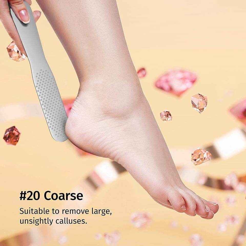 Bella also recommends this luxury foot file from Diamancel. Unlike everything else on this list, it's over $20, but reviews say it takes off even the most stubborn calluses and is surprisingly durable for how lightweight it is.