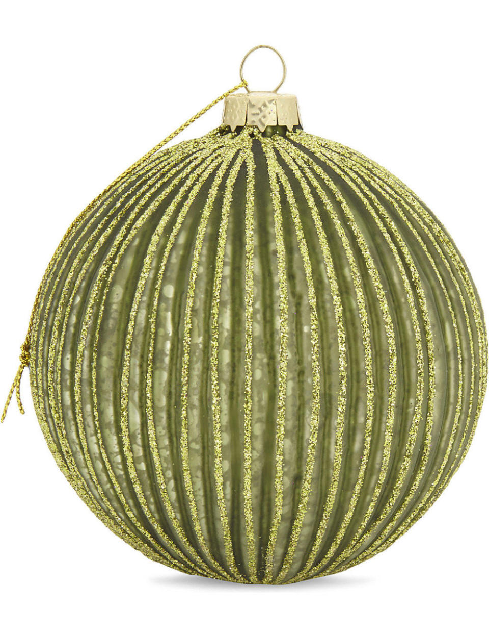 <p><strong>BUY NOW: <a rel="nofollow noopener" href="http://www.selfridges.com/GB/en/cat/hanging-ornament-glitter-striped-bauble-9-5cm_200-77025873-1073/" target="_blank" data-ylk="slk:Glitter Striped Bauble, £9, Selfridges;elm:context_link;itc:0;sec:content-canvas" class="link ">Glitter Striped Bauble, £9, Selfridges</a></strong></p>