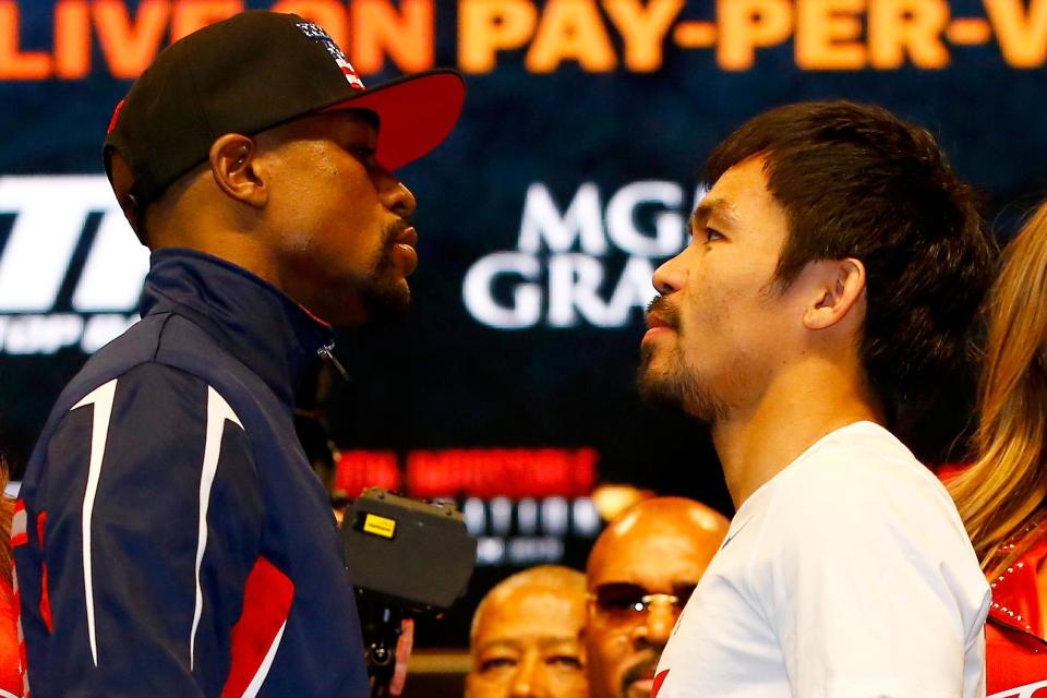 Mayweather and Pacquiao collided in 2015. (Getty Images)