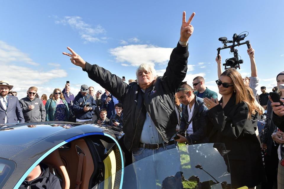 Jay Leno and Emily Ratajkowski