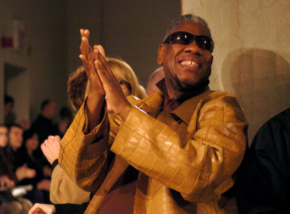 Andre Leon Talley at Dana Buchman Fall 2006 during Olympus Fashion Week Fall 2006 - Dana Buchman - Front Row and Backstage at 1441 Broadway Show Room in New York City. / Credit: Duffy-Marie Arnoult/ WireImages via Getty Imahes
