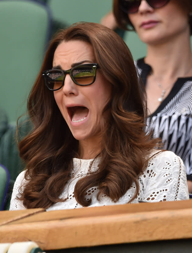 Duchess of Cambridge watching the tennis at Wimbledon 2014.