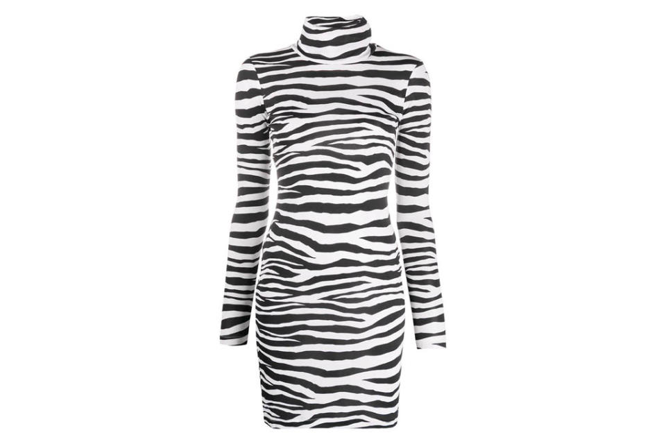 zebra dress, stripe, just cavalli
