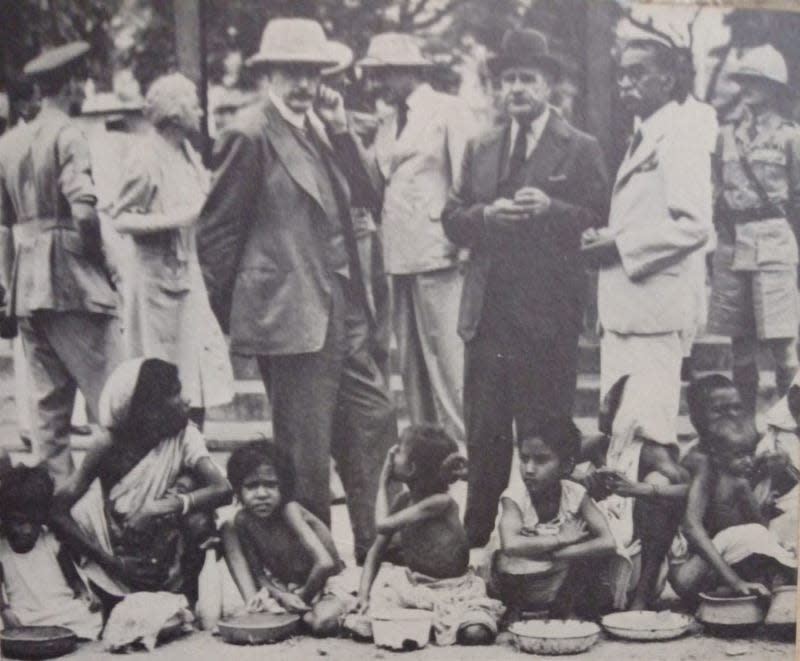 Lord Wavell (Viceroy of India) Visiting Soup Kitchen During Bengal Famine
