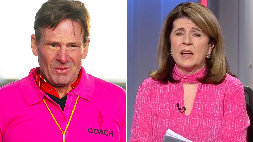 Pictured here, Sam Newman and Caroline Wilson have a history of bad blood.