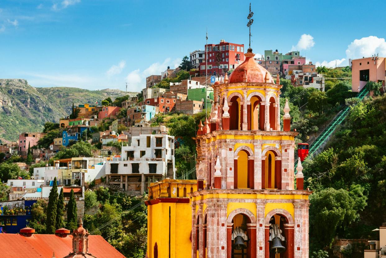 Bell Tower of Basilica of Our Lady of Guanajuato, Mexico.