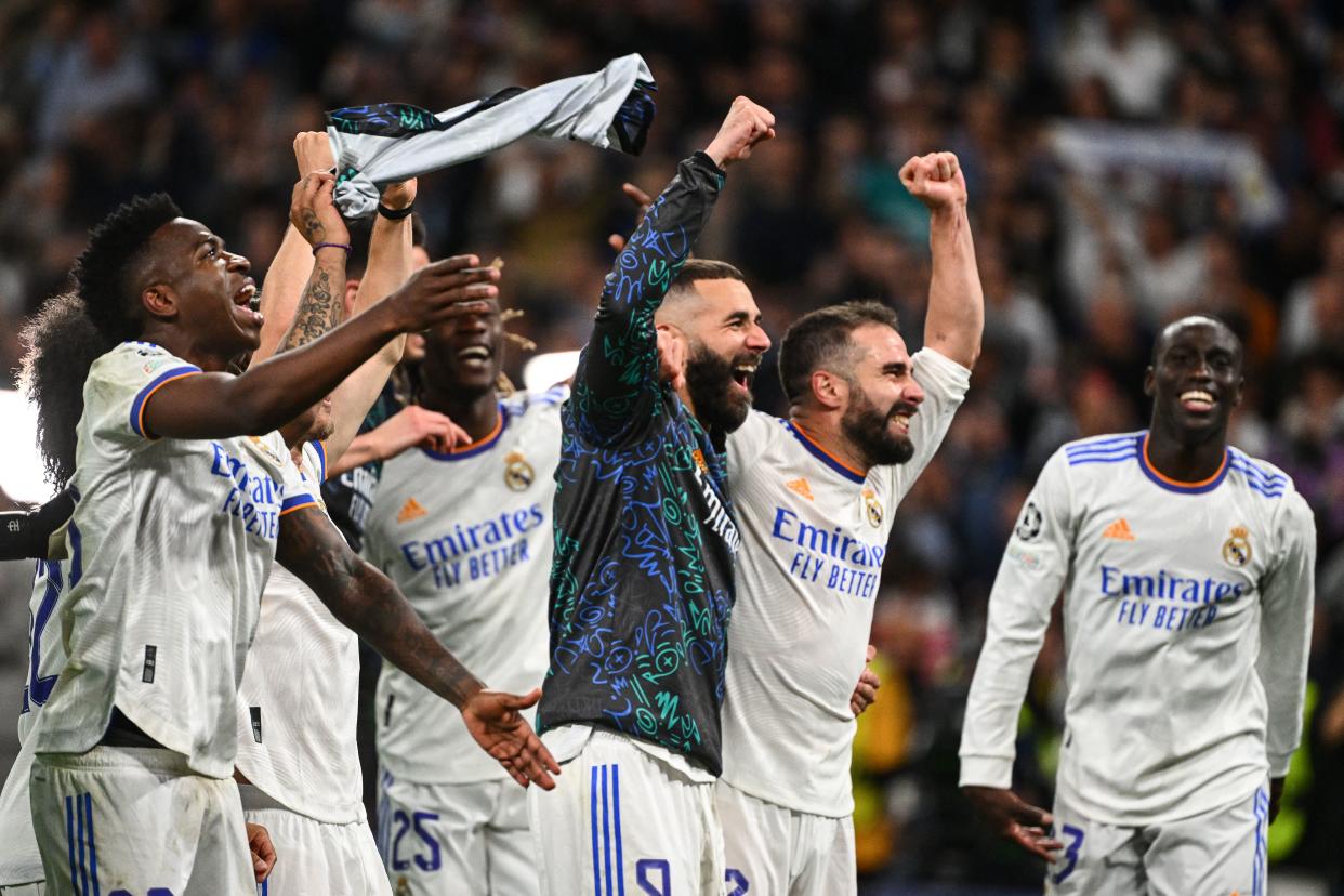 Los jugadores del Real Madrid celebran su pase a la final de la Champions tras el partido ante el Manchester City. (Foto: Gabriel Bouys / AFP / Getty Images).