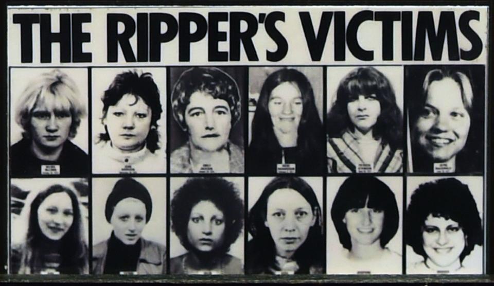 Newspaper photos of victims of Peter Sutcliffe. (Alamy)