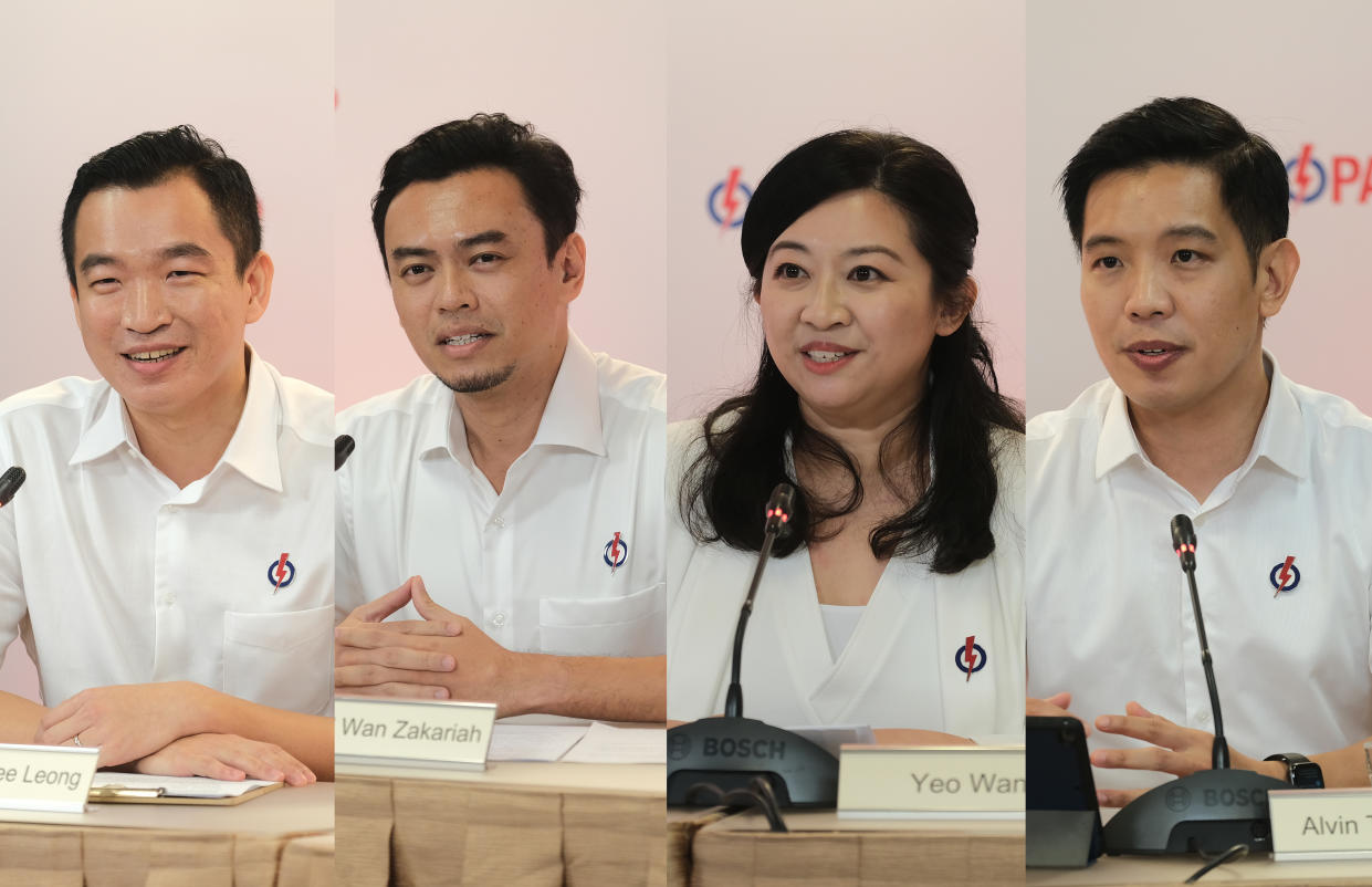 (From left to right) Eric Chua Swee Leong, Dr Wan Rizal, Yeo Wan Ling and Alvin Tan Sheng Hui. (Photo: PAP)