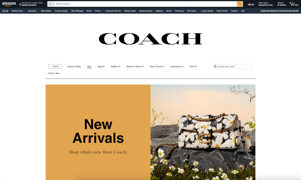 The Coach store on Amazon.