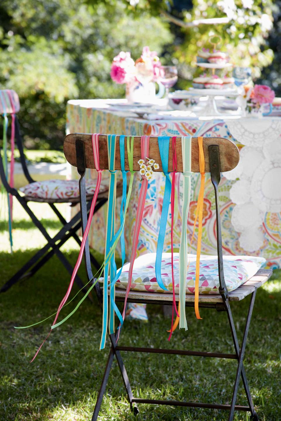 Decorate your garden chairs for a party vibe