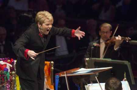 US conductor Marin Alsop performs at the last night of the BBC Proms festival of classical music at the Royal Albert Hall in London, Britain September 12, 2015. REUTERS/Neil Hall