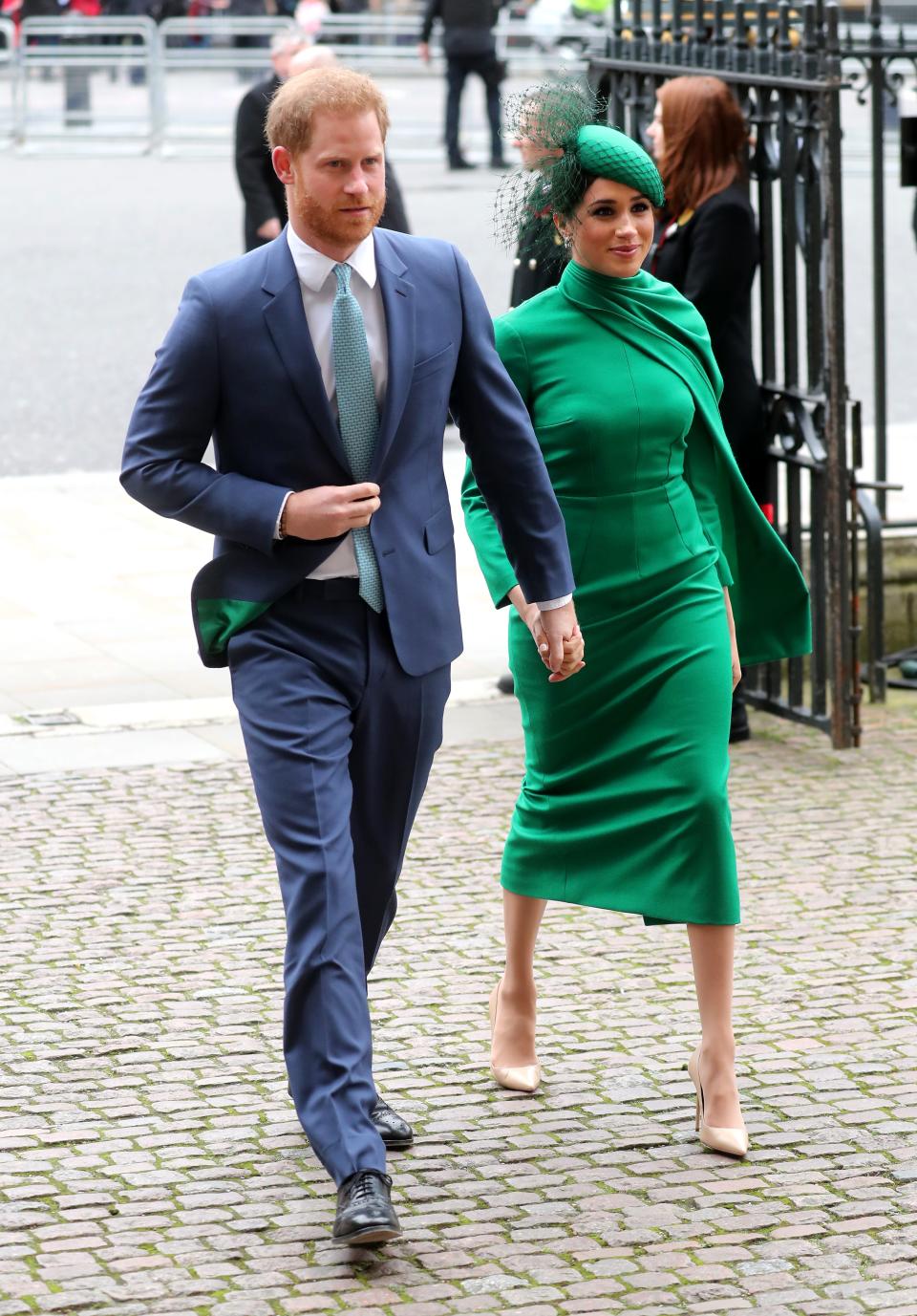 Prince Harry and Duchess Meghan of Sussex arrive at Westminster Abbey on March 9, 2020, for the annual Commonwealth Day service.
