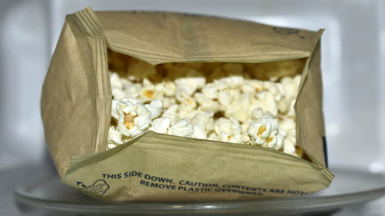 Bag of microwave popcorn