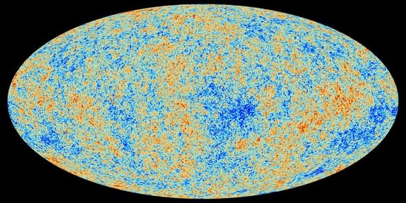 A 2013 map of the background radiation left over from the Big Bang, taken by the ESA's Planck spacecraft, captured the oldest light in the universe. This information helps astronomers determine the age of the universe.