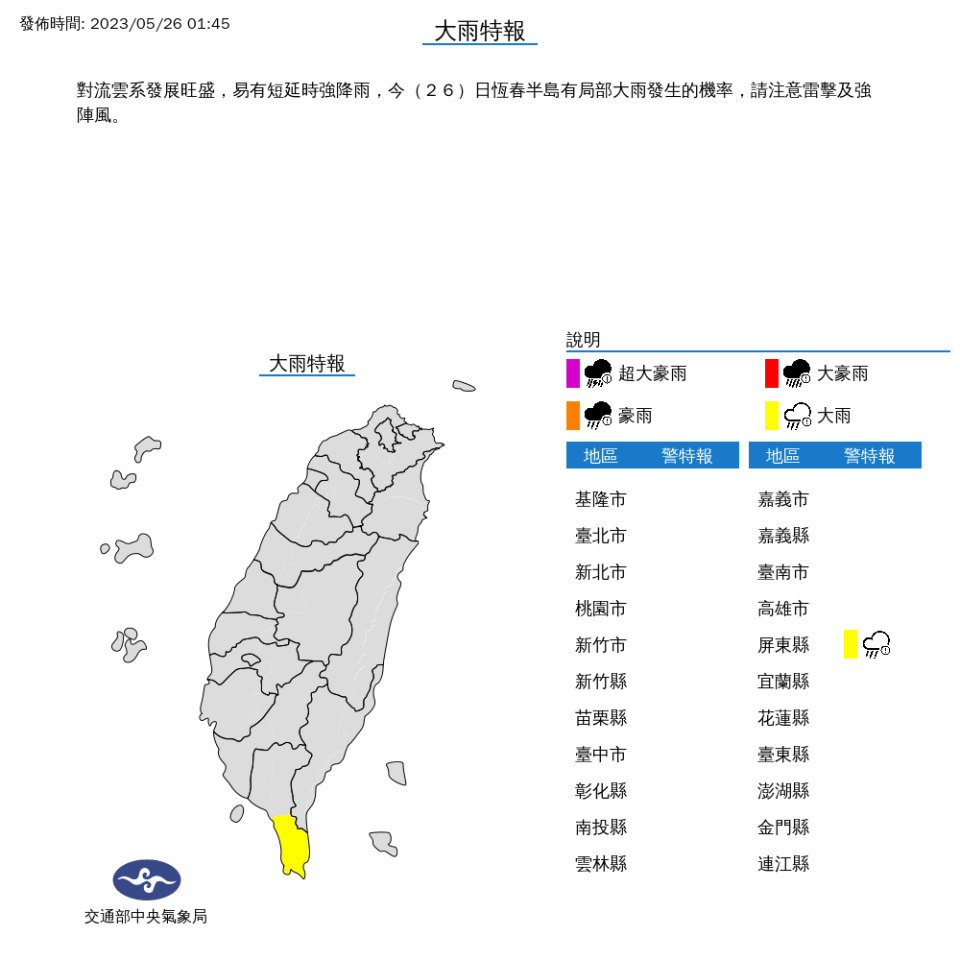 （圖取自中央氣象局網站）