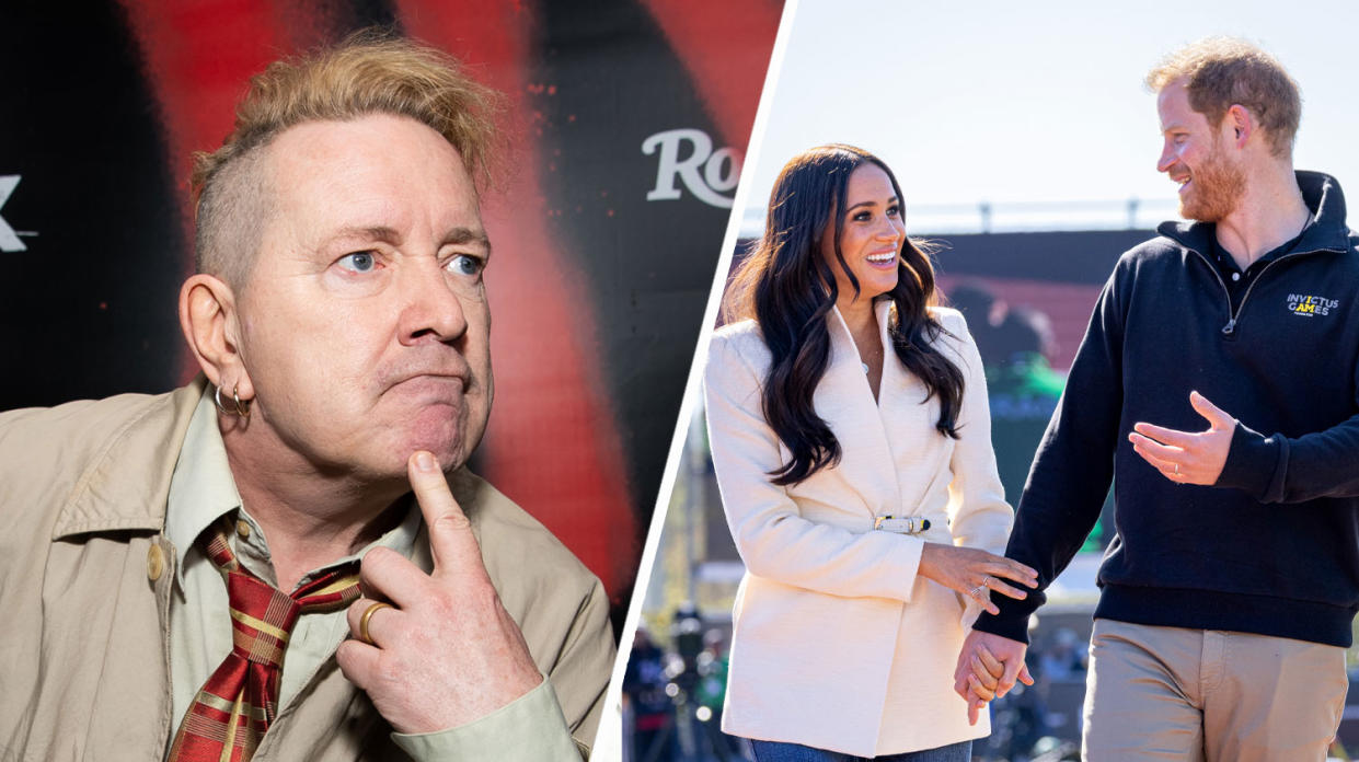 Johny Lydon called Harry & Meghan 'parasites' while talking to Piers Morgan. (Getty)